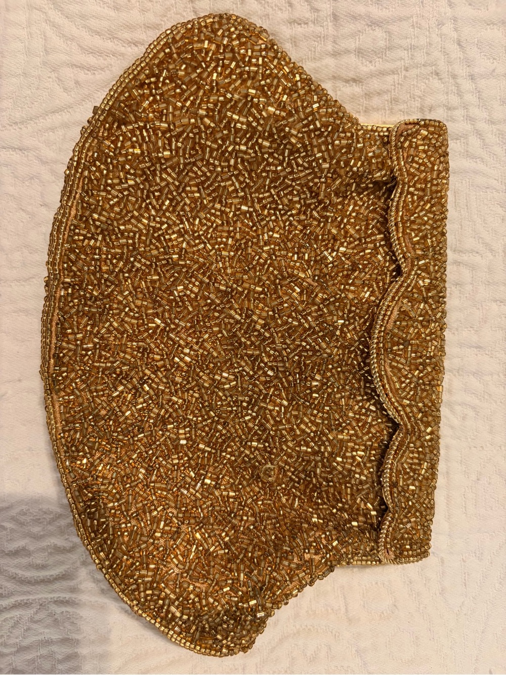 La Regale Gold Beaded Evening Clutch